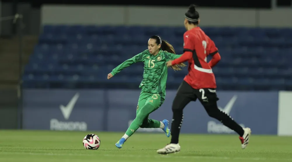 من مباراة أخضر السيدات أمام مصر (الشرق الأوسط)
