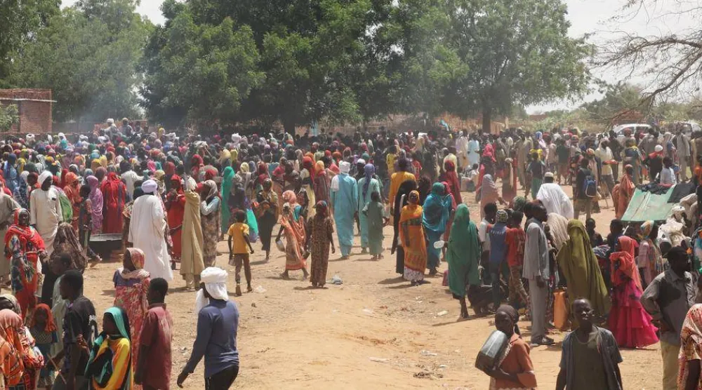 
لاجئون سودانيون في منطقة أدري الحدودية بين تشاد والسودان يوم 9 أبريل 2026 (اليونيسيف)