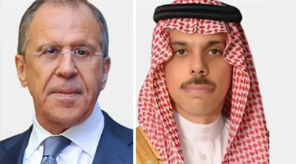وزير الخارجية السعودي الأمير فيصل بن فرحان ونظيره الروسي سيرغي لافروف (الشرق الأوسط)