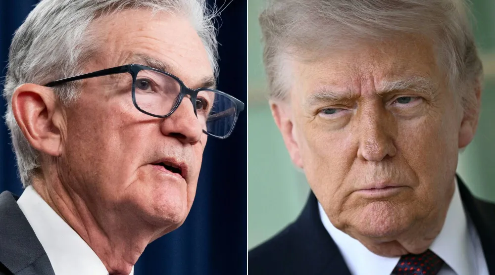 صورة مركبة لكل من ترمب وباول (أ.ف.ب)