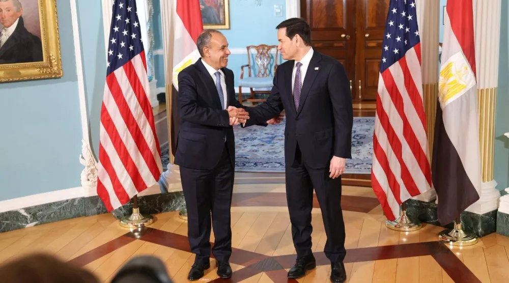 وزير الخارجية المصري مع نظيره الأميركي بواشنطن لبحث مستجدات الأوضاع الإقليمية («الخارجية» المصرية)
