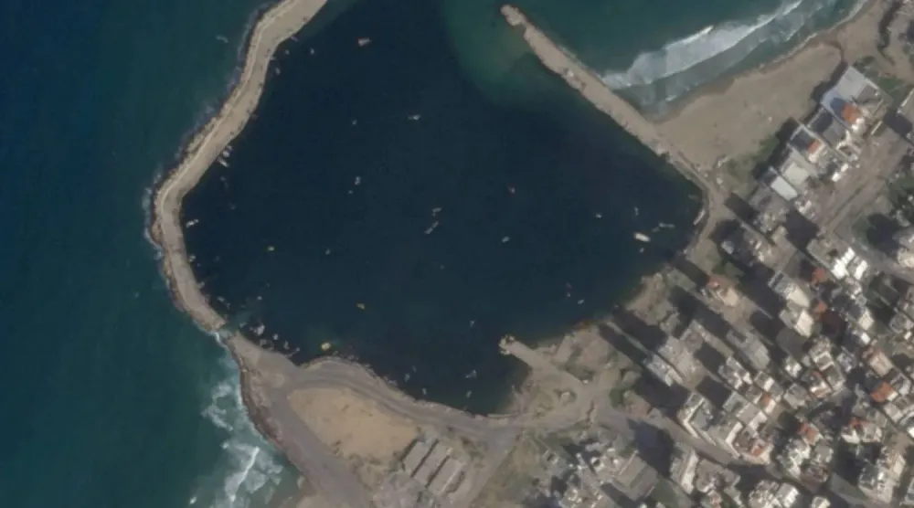 صورة بالقمر الاصطناعي لميناء غزة (أرشيفية - رويترز)
