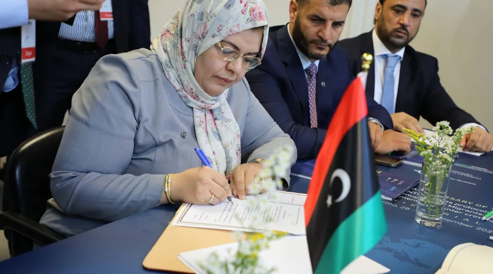 جانب من مصادقة الجانب الليبي على اتفاقية تبادل السجناء مع إيطاليا (وزارة العدل بحكومة الوحدة)