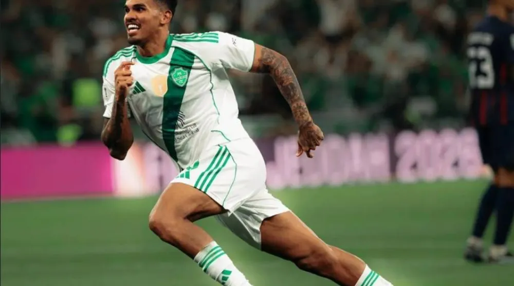 Galeno celebrates after scoring. Photo: Al-Ahli