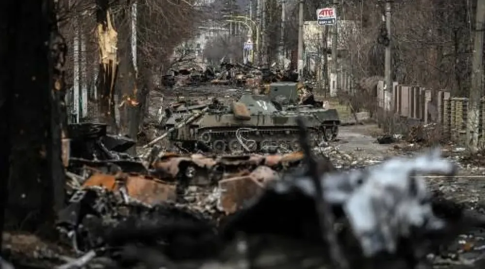 Ukrayna'daki savaştan bir sahne (AFP)