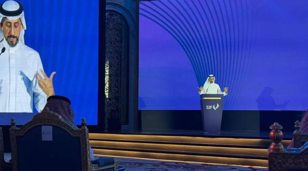 الدكتور بدر البدر خلال «منتدى الاستثمار الرياضي» (الشرق الأوسط)