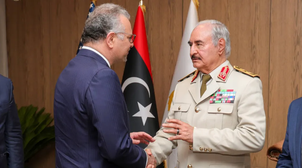 حفتر ومسعد بولس 24 يوليو الماضي (القيادة العامة للجيش الوطني)