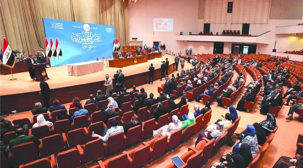 من جلسة البرلمان العراقي لانتخاب رئيس الجمهورية (أ.ف.ب)