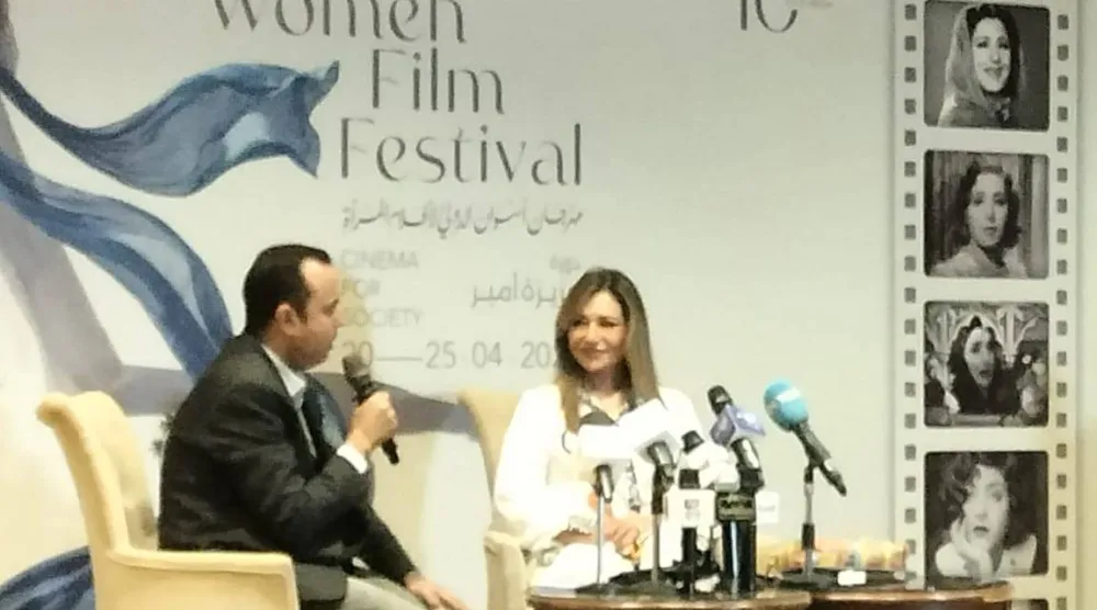 ليلى علوي خلال الندوة (الشرق الأوسط)