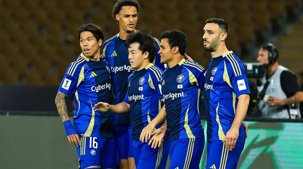 فرحة لاعبي ماتشيدا بهدف التأهل (محمد المانع)