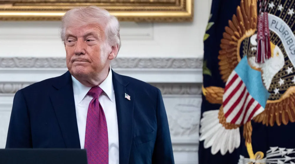 الرئيس الأميركي دونالد ترمب بعد إلقائه كلمة في فعالية بالبيت الأبيض (ا.ب)