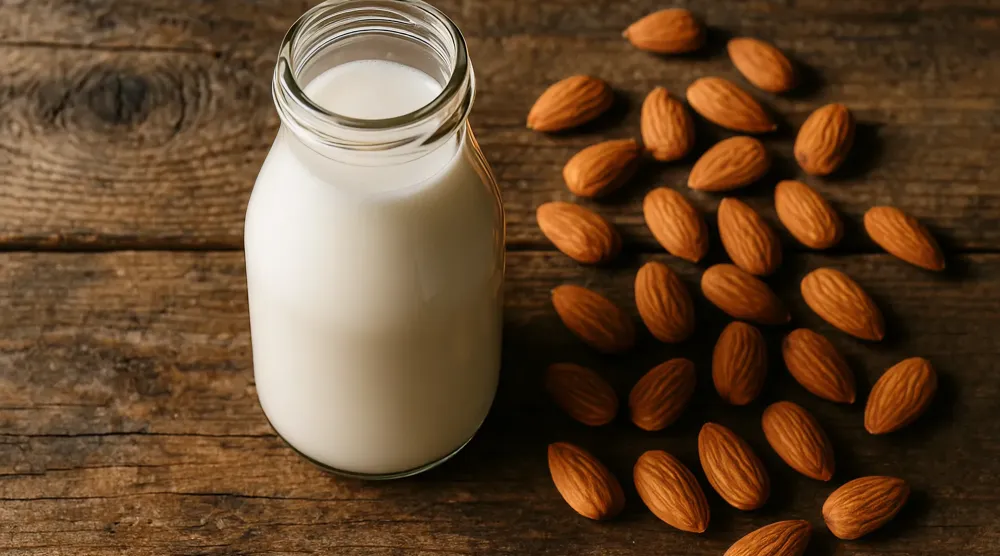 حليب اللوز بديل صحي للحليب كامل الدسم حيث يسهم في تقليل العبء على القلب (بيكساباي)