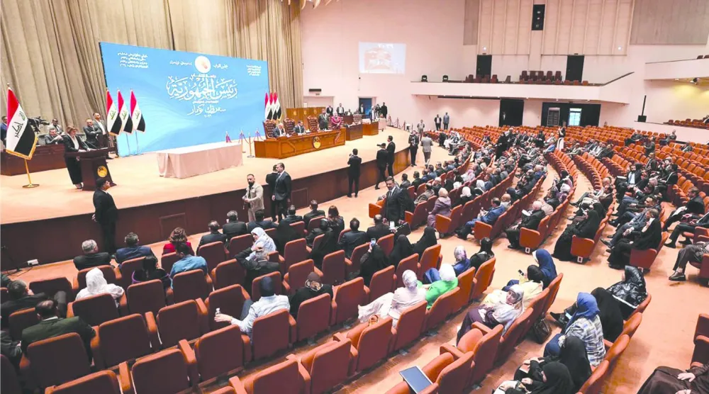 
من جلسة البرلمان العراقي لانتخاب رئيس الجمهورية (أ.ف.ب)