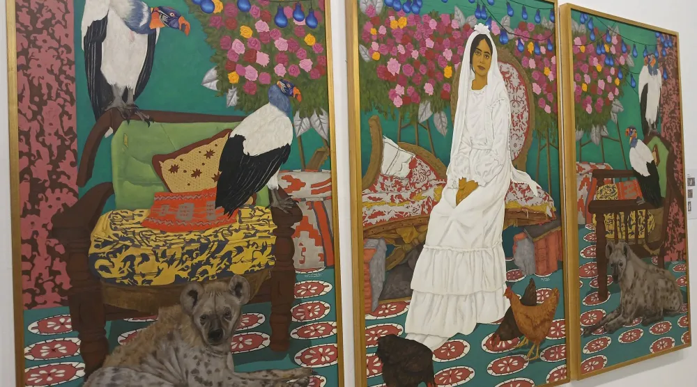 لوحة مستوحاة من أحلام فتاة من جنوب مصر (الشرق الأوسط)