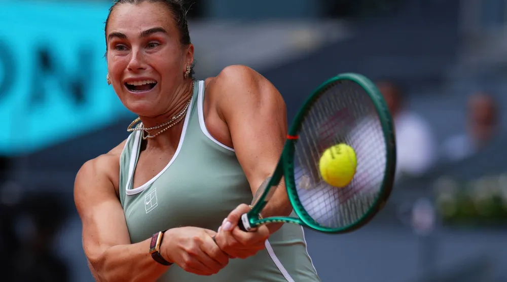 سابالينكا خلال المواجهة (أ.ب)