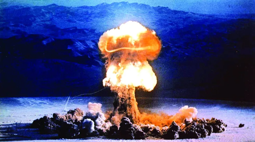 A U.S. experimental nuclear detonation in the Nevada desert (A.P.)