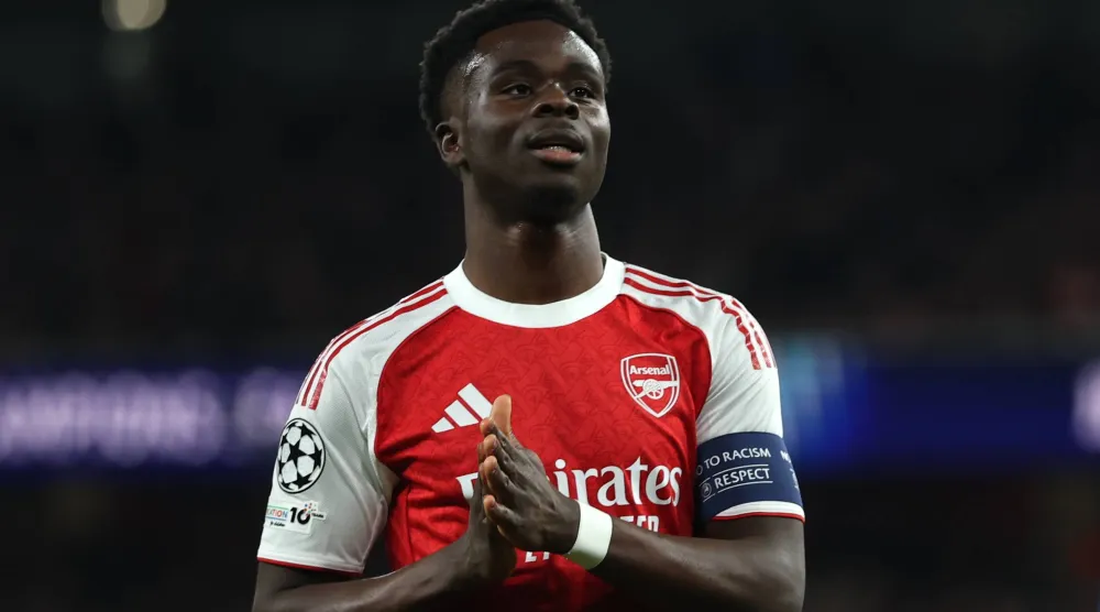 بوكايو ساكا لاعب فريق آرسنال (أ.ب)