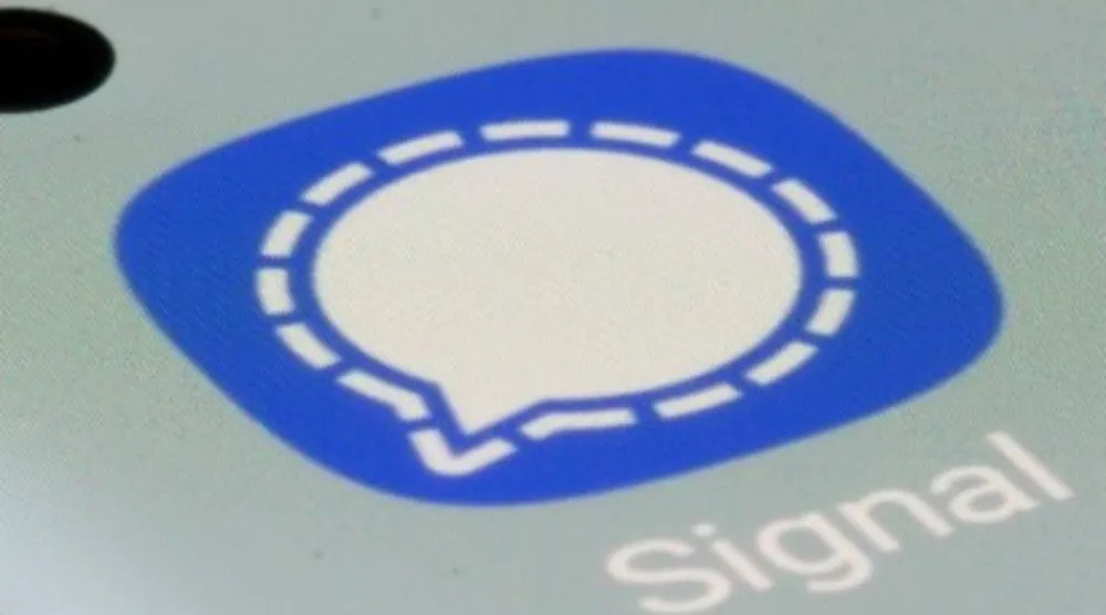 شعار تطبيق «سيغنال» (رويترز)