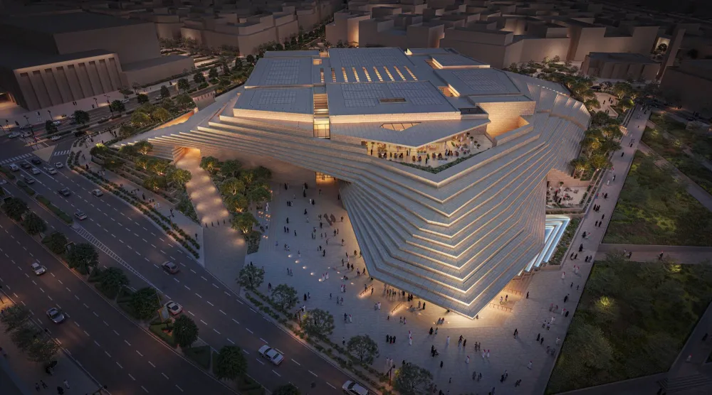رسم تخيلي للمتحف السعودي للفن المعاصر في الدرعية (الشرق الأوسط)