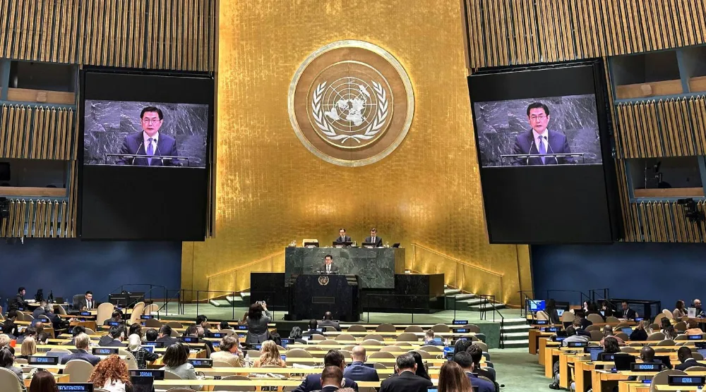 من فعاليات مؤتمر استعراض معاهدة عدم انتشار الأسلحة النووية في مقر الأمم المتحدة بمدينة نيويورك (إ.ب.أ)