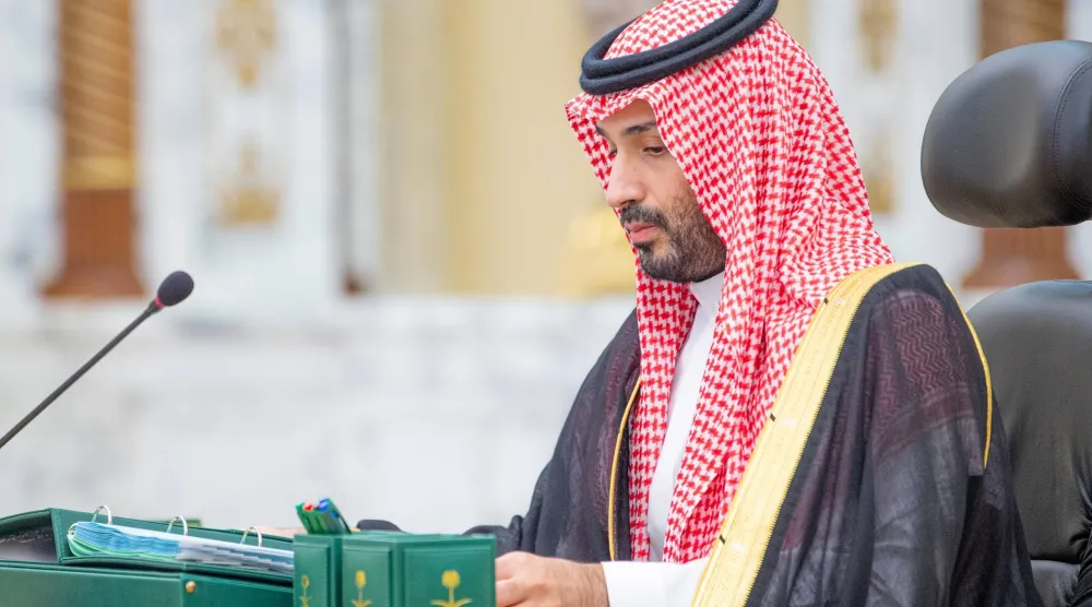الأمير محمد بن سلمان لدى ترؤسه جلسة مجلس الوزراء التي عُقدت في جدة (واس)