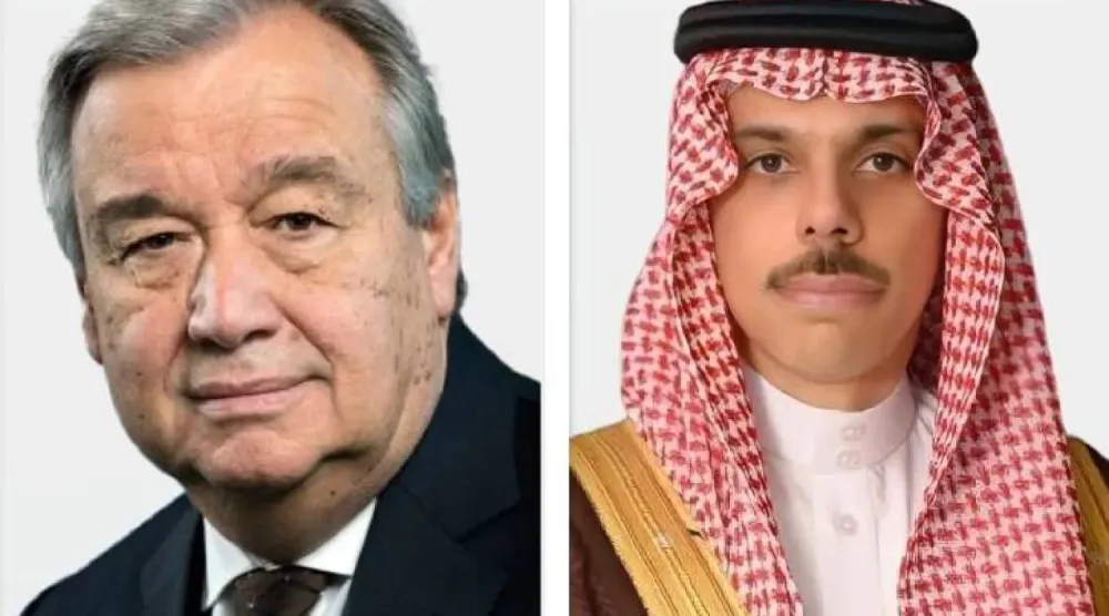 الأمير فيصل بن فرحان وأنطونيو غوتيريش (الخارجية السعودية)