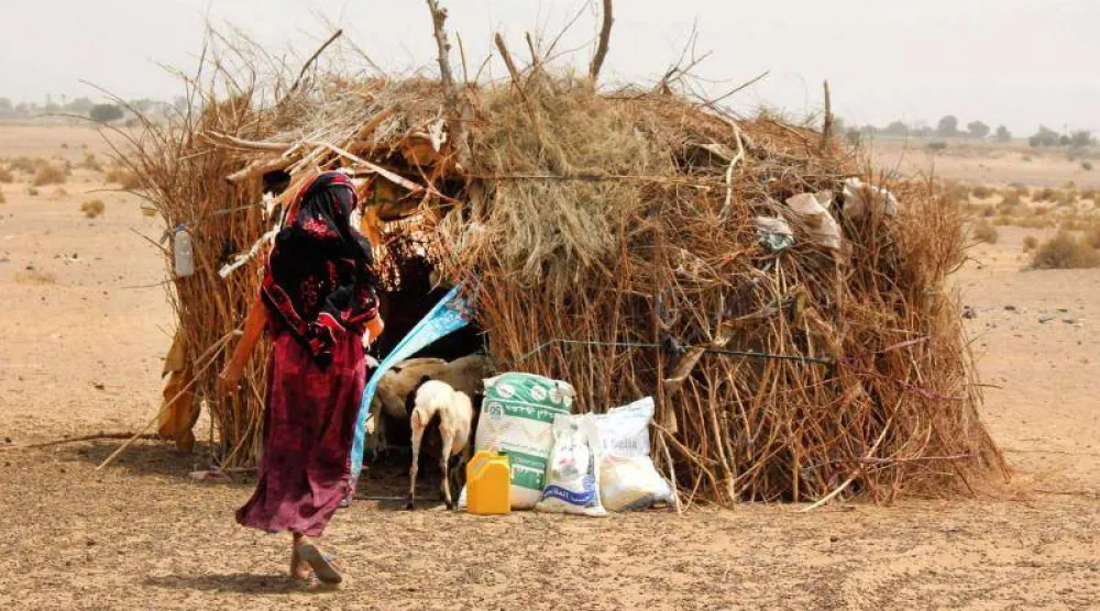 تراجع حصص العائلات اليمنية من المعونات الإنسانية (أ.ف.ب)