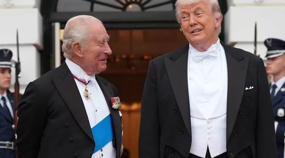 الرئيس الأميركي دونالد ترمب رفقة ملك بريطانيا تشارلز الثالث في البيت الأبيض (ا.ب)