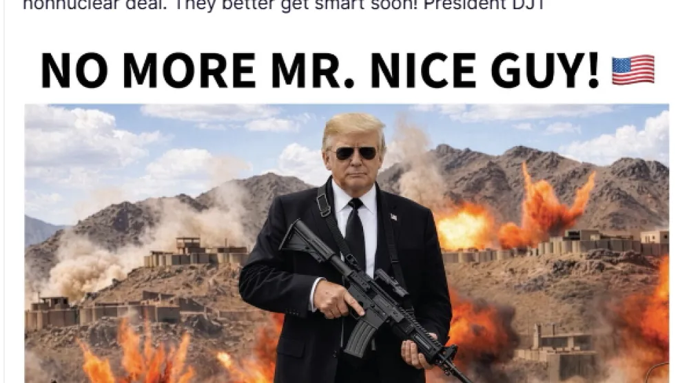 الصورة التي نشرها ترمب على منصة «تروث سوشيال»