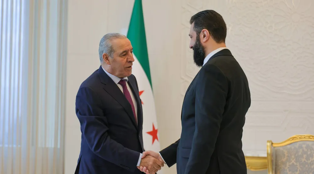 الشرع يستقبل وفداً فلسطينياً برئاسة نائب الرئيس الفلسطيني