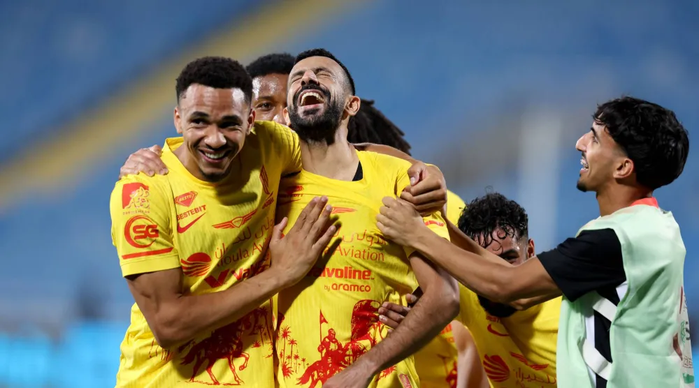 عبد الله آل سالم محتفلاً بهدفه الأول في الرياض (تصوير: مشعل القدير)