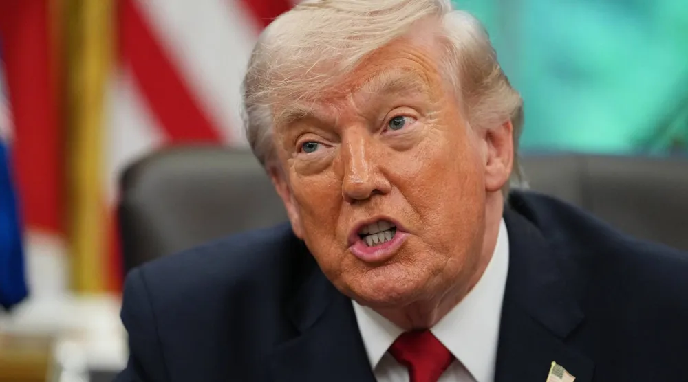 President Donald Trump speaks to reporters as he meets with NASA's Artemis II astronauts Victor Glover, Christina Koch, Reid Wiseman and Jeremy Hansen in the Oval Office of the White House, Wednesday, April 29, 2026, in Washington. (AP Photo/Matt Rourke)