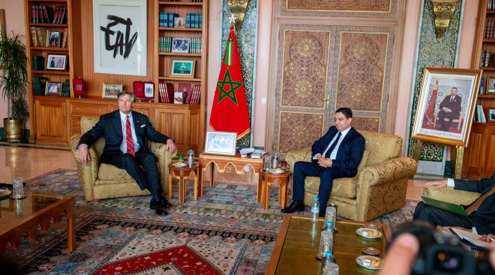 نائب وزير الخارجية الأميركي خلال مباحثاته في الرباط مع الوزير ناصر بوريطة (أ.ب)