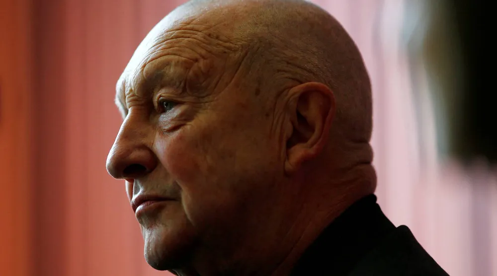 German artist Georg Baselitz attends the opening of his exhibition "The Heroes" (Die Helden) at the Staedel museum in Frankfurt, Germany June 29, 2016. (Reuters)