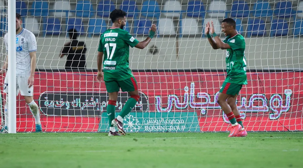 فرحة اتفاقية بعد هدف الغنام (موقع النادي)