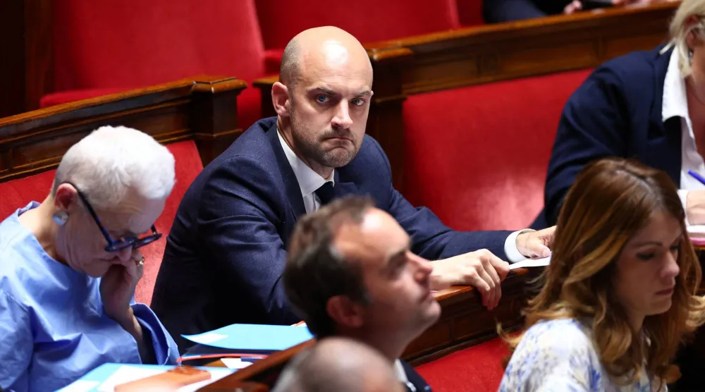 French Minister for Europe and Foreign Affairs Jean-Noel Barrot, French Prime Minister Sebastien Lecornu and French Government Spokesperson Maud Bregeon attend the questions to the government session at the National Assembly in Paris, France, April 28, 2026. REUTERS/Abdul Saboor