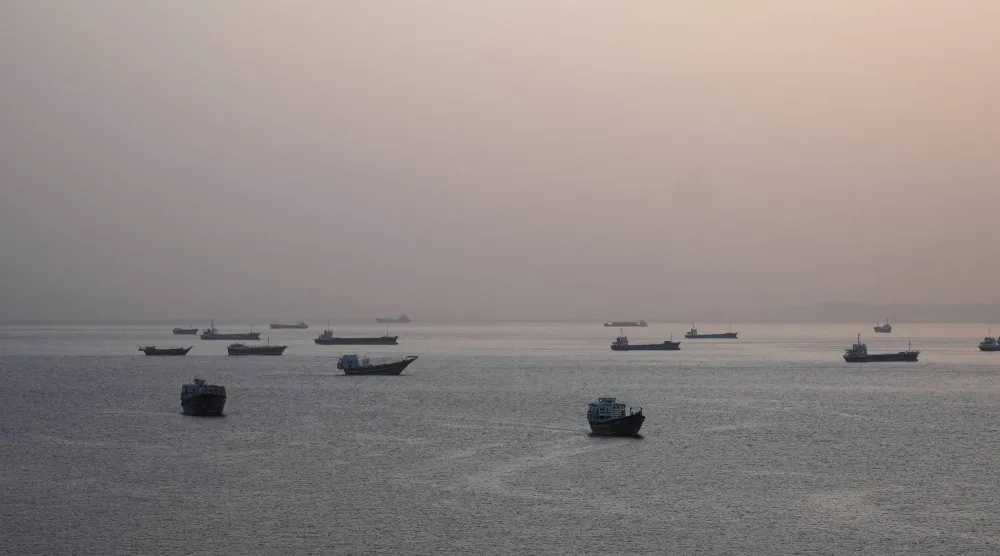 Ships and boats in the Strait of Hormuz, Musandam, Oman, May 1, 2026. REUTERS/Stringer