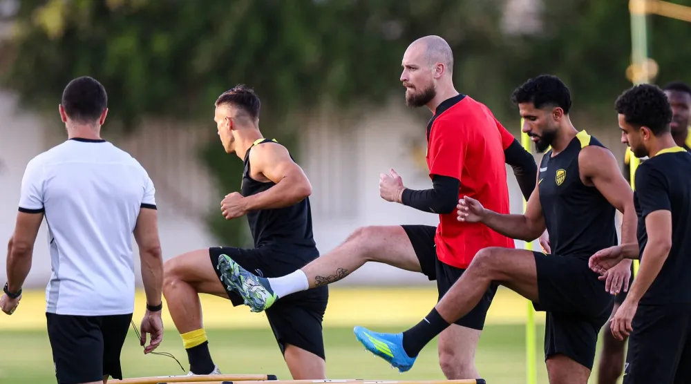 لاعبو الاتحاد خلال تدريباتهم الأخيرة (موقع النادي)