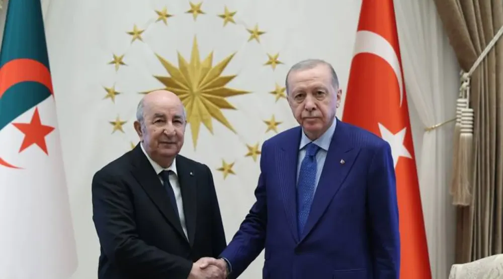 Türkiye Cumhurbaşkanı Recep Tayyip Erdoğan, Perşembe günü Ankara'da Cezayir Cumhurbaşkanı Abdülmecid Tebbun ile bir araya geldi (TCCB)
