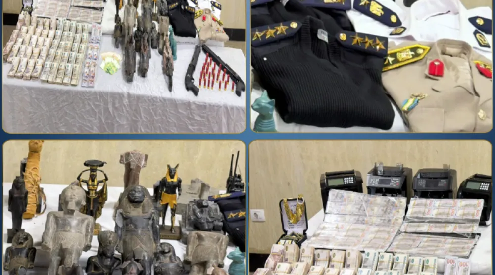 جانب من المضبوطات لدى التشكيل العصابي (وزارة الداخلية المصرية)