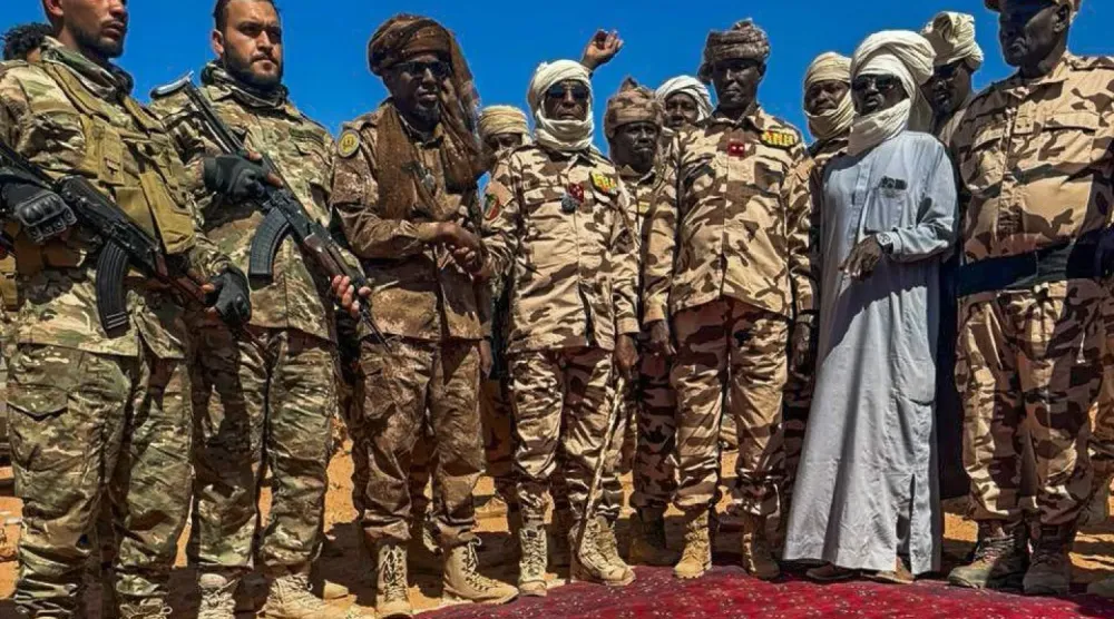 عدد من أفراد القوة العسكرية المشتركة من ليبيا وتشاد يوم 13 نوفمبر الماضي (شعبة الإعلام الحربي التابعة لـ«الجيش الوطني»)