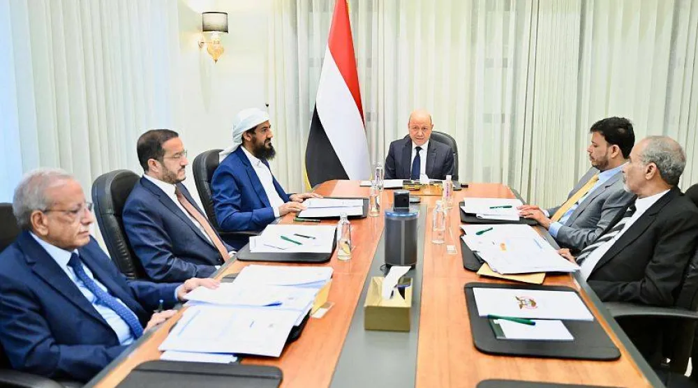 جانب من أحدث اجتماع لمجلس القيادة الرئاسي اليمني (سبأ)