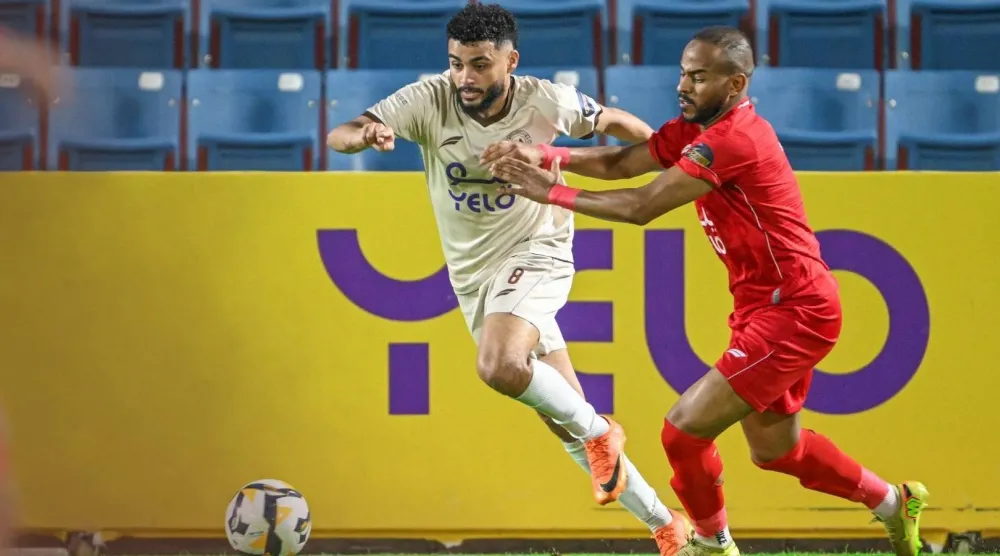 من مباراة الجبلين والوحدة في الجولة الأخيرة من دوري يلو (نادي الجبلين)