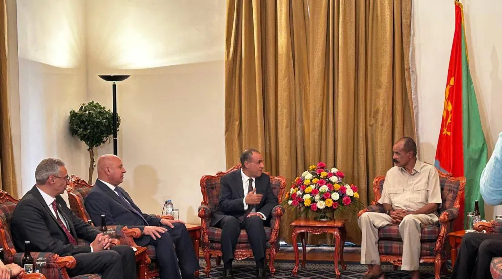 الرئيس الإريتري أثناء محادثات السبت مع الوفد المصري (الخارجية المصرية)