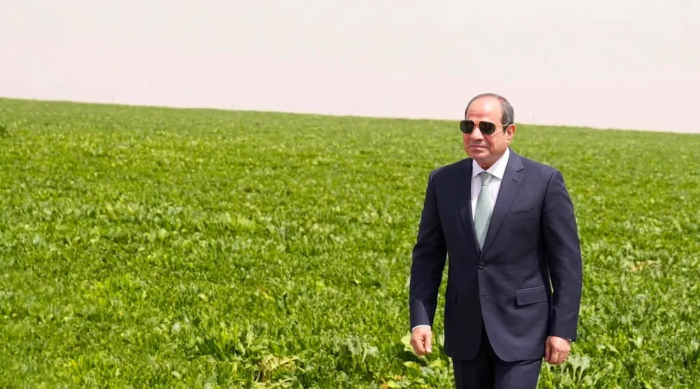 الرئيس المصري عبد الفتاح السيسي خلال افتتاح مشروع «الدلتا الجديدة» (الرئاسة المصرية)