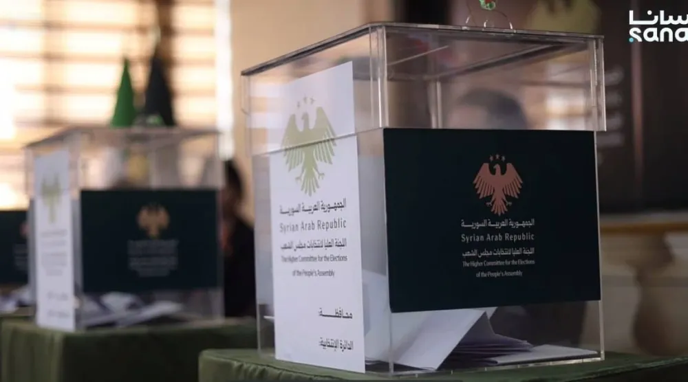 صندوق انتخابات مجلس الشعب في سوريا ينتظر دوائر الحسكة وعين العرب (سانا)
