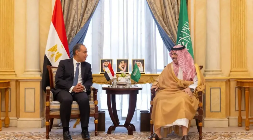 لقاء سابق بين وزير الخارجية السعودي الأمير فيصل بن فرحان ونظيره المصري بدر عبد العاطي في الرياض (واس)
