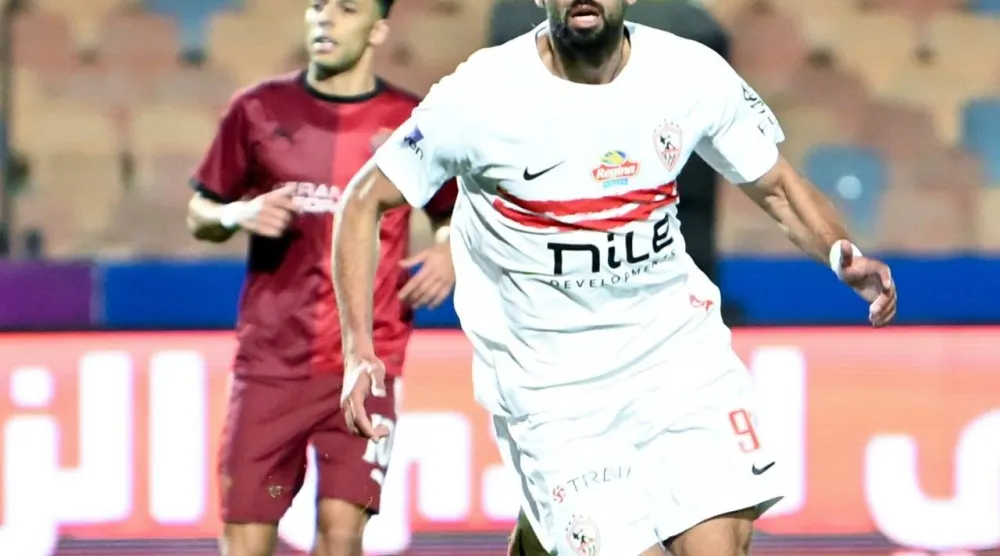 عدي الدباغ لاعب الزمالك محتفلاً بالهدف (موقع النادي)