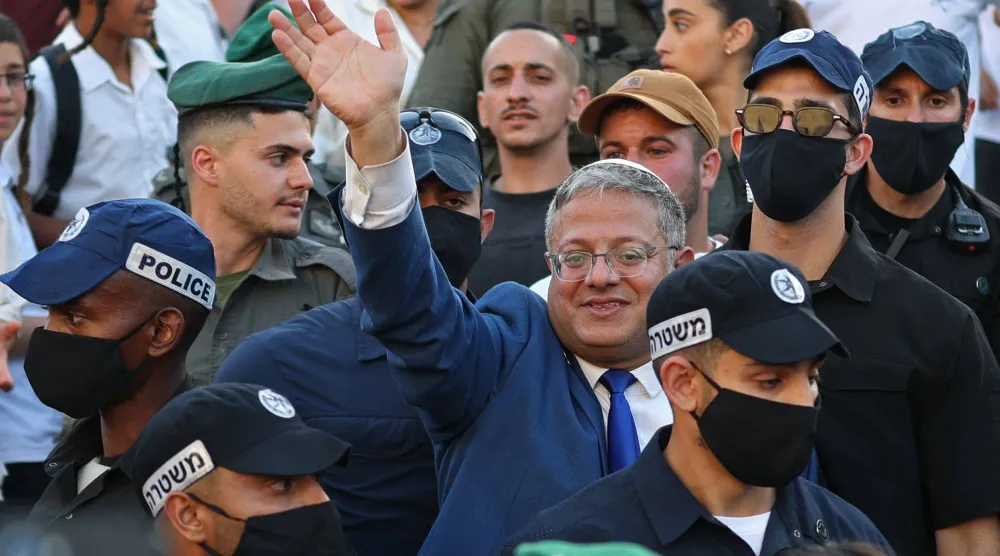 وزير الأمن القومي الإسرائيلي إيتمار بن غفير خلال فعالية في القدس 14 مايو 2026 (أ.ف.ب)