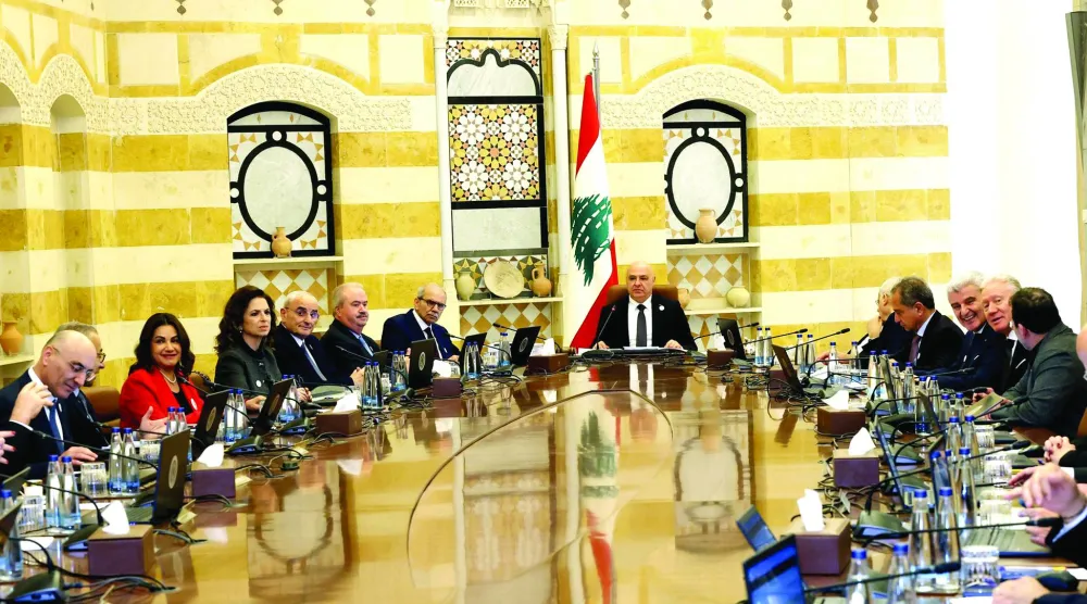 الحكومة اللبنانية مجتمعة برئاسة رئيس الجمهورية جوزيف عون (الرئاسة اللبنانية)